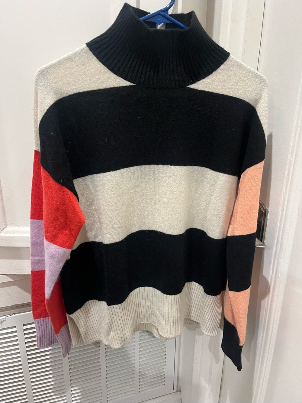 &Isla turtleneck colorblock cashmere sweater